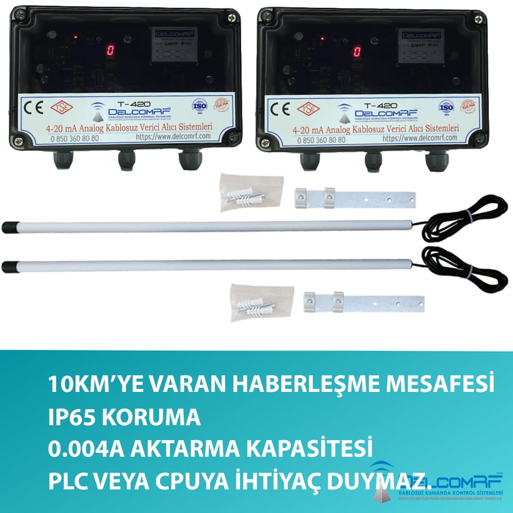 4-20mA 0-10V Kablosuz Analog Aktarım